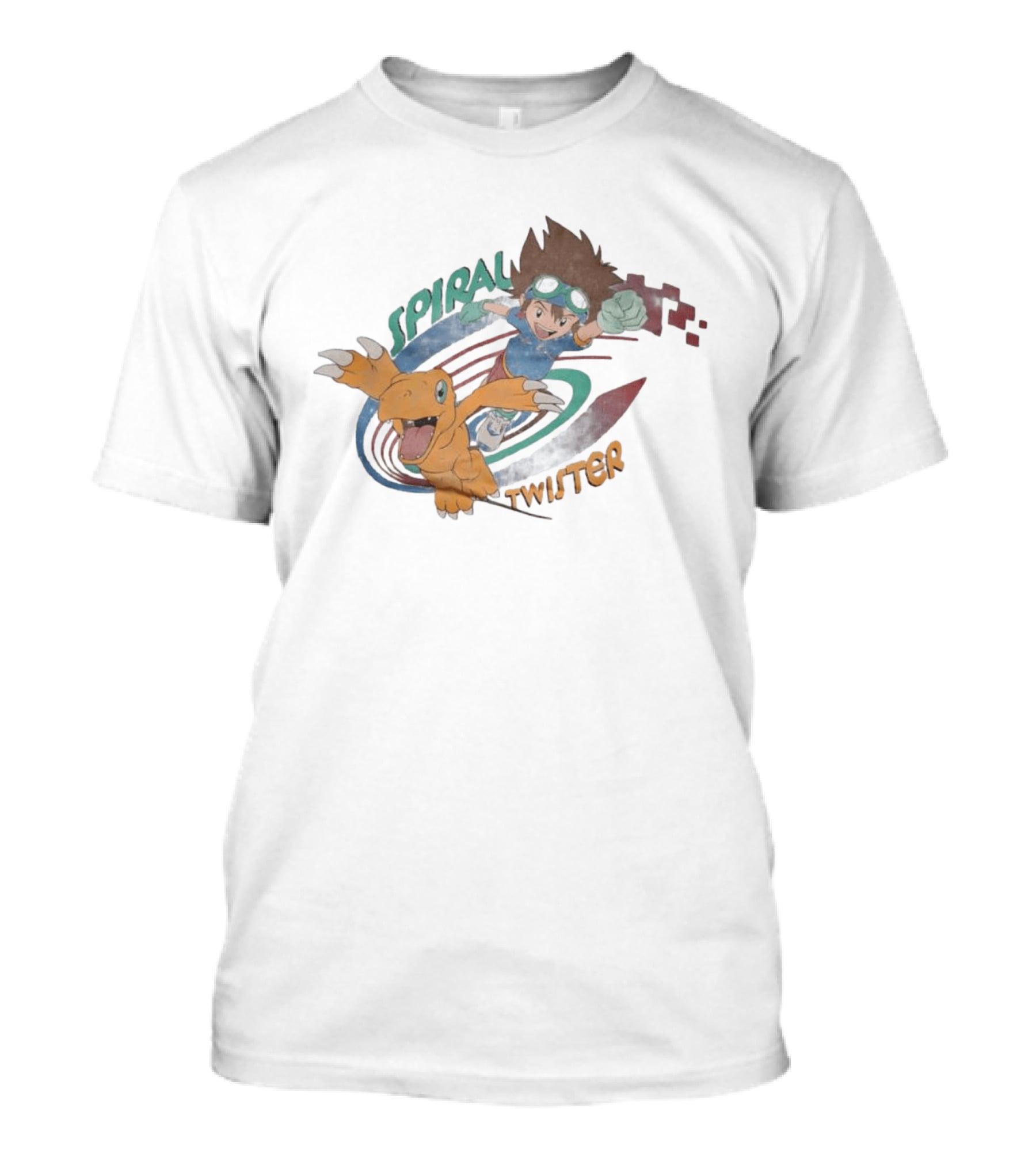 Spiral Twister Digimon Adventure Character Agumon And Taichi Anime Fan Favorite T-Shirt