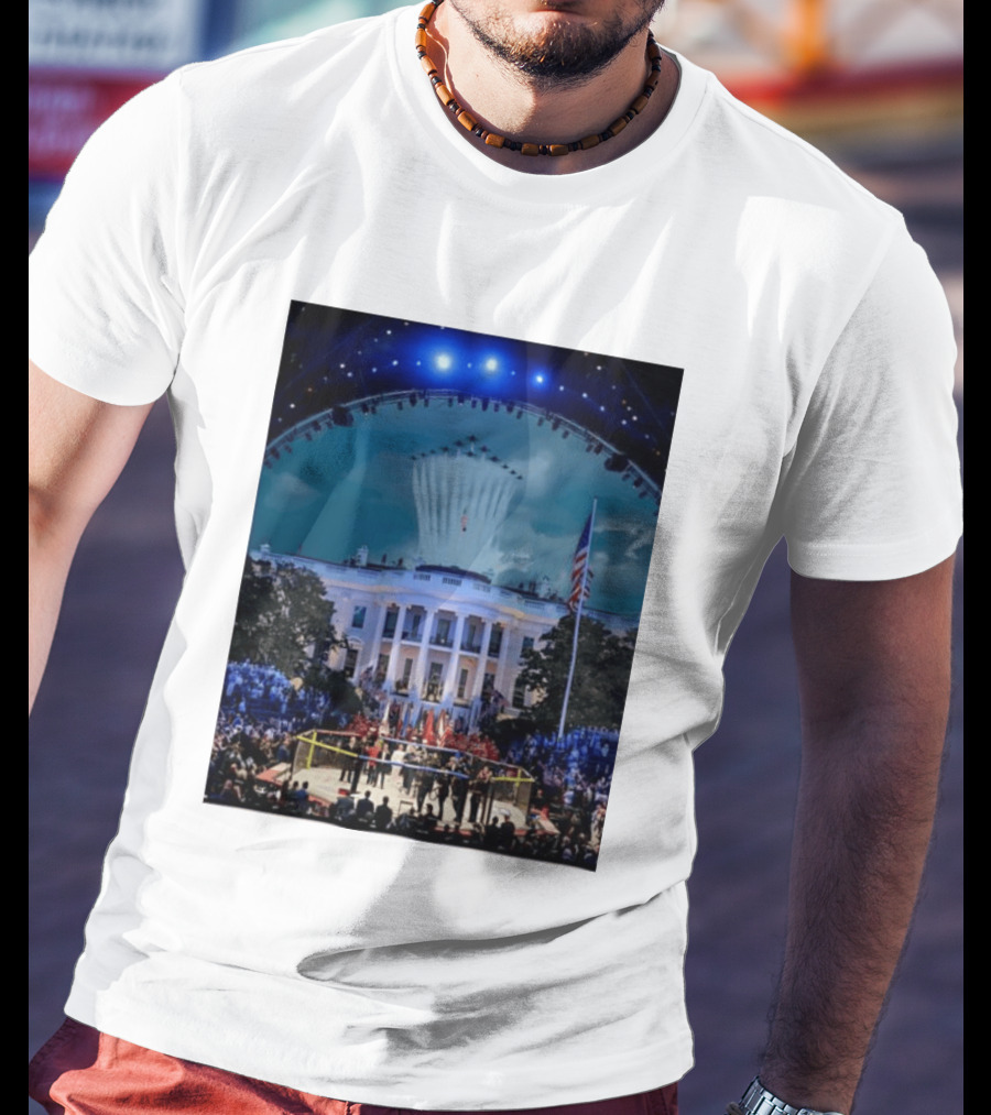 White House MMA Octagon Event Flyover American Flag Patriotic Display T-Shirt