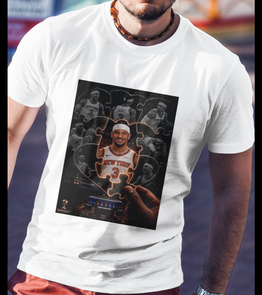 Josh Hart New York Knicks NBA Madison Square Garden Puzzle Image T-Shirt