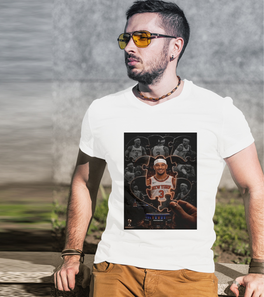 Josh Hart New York Knicks NBA Madison Square Garden Puzzle Image T-Shirt