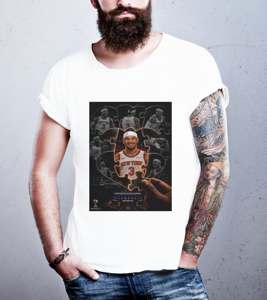 Josh Hart New York Knicks NBA Madison Square Garden Puzzle Image T-Shirt