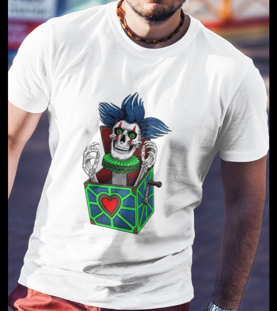 Powell Peralta Chris Hiett Skull Jack In The Box Clown Image T-Shirt