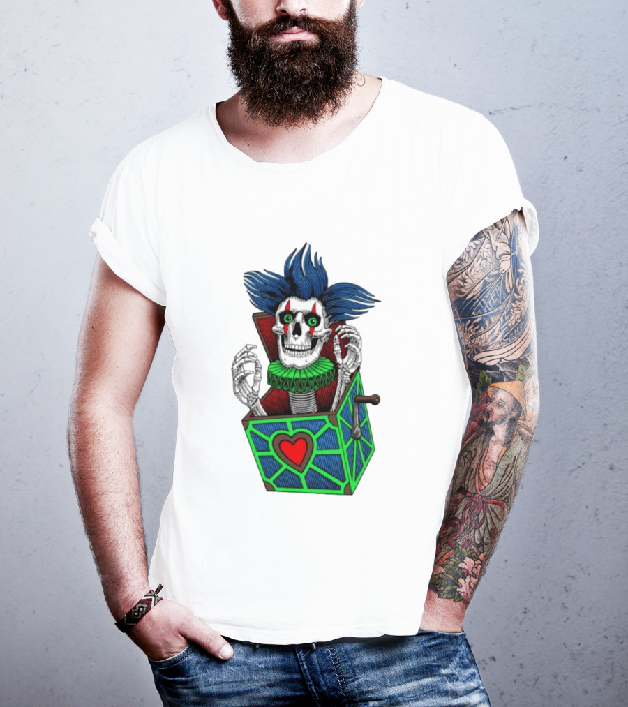 Powell Peralta Chris Hiett Skull Jack In The Box Clown Image T-Shirt