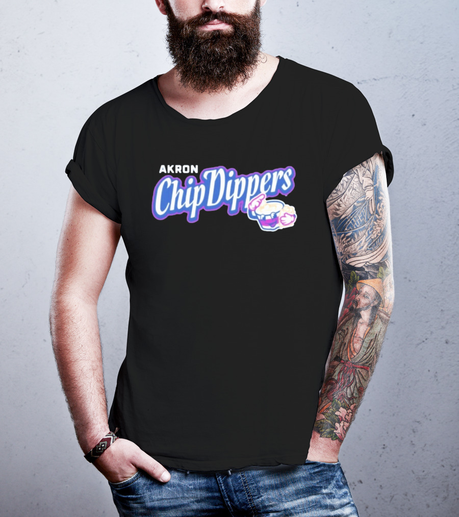 Akron Chip Dippers MLB Baseball Logo With Chip And Dip T-Shirt