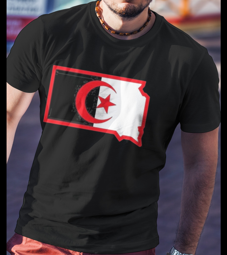 Lawrence Of Algeria South Dakota Flag Shape Crescent Star T-Shirt