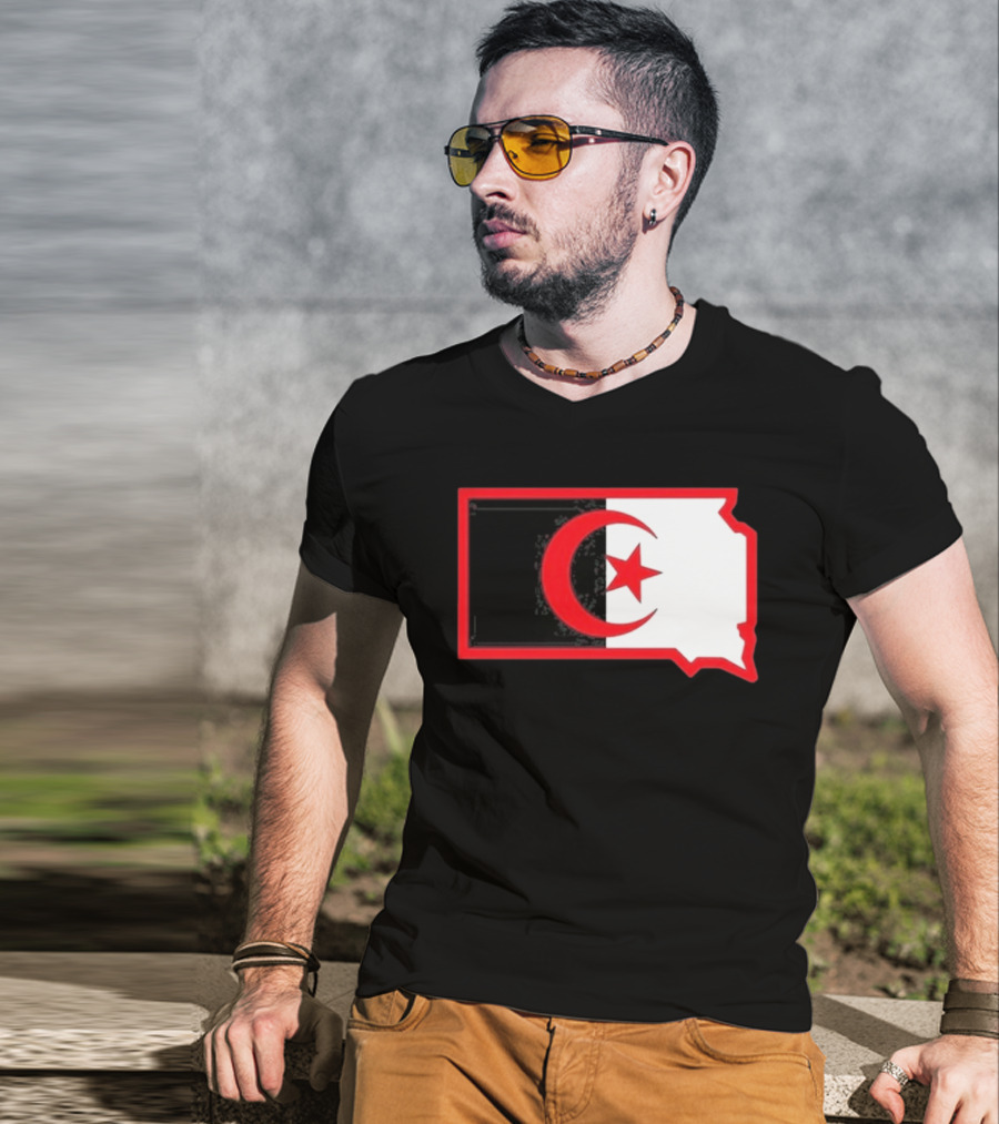 Lawrence Of Algeria South Dakota Flag Shape Crescent Star T-Shirt