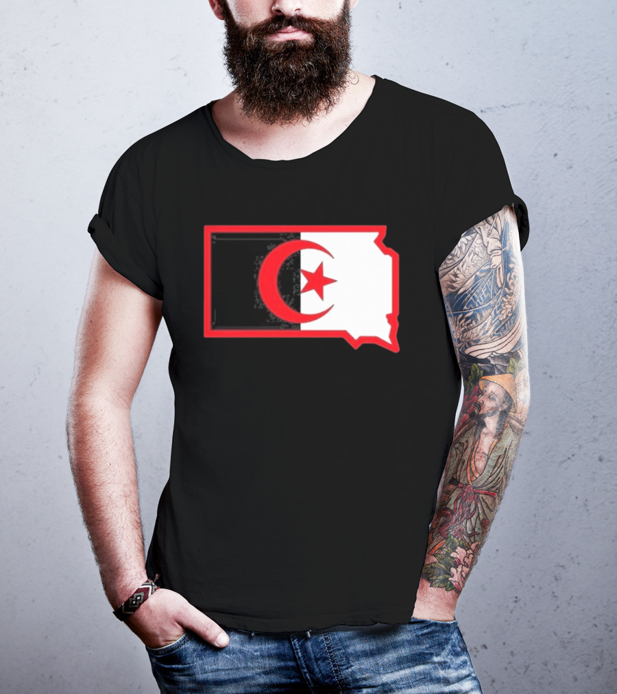 Lawrence Of Algeria South Dakota Flag Shape Crescent Star T-Shirt