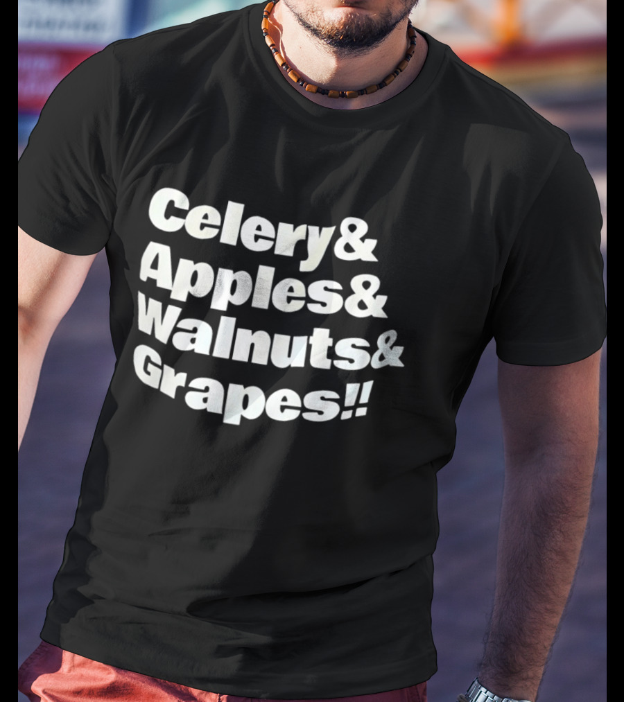 Celery Apples Walnuts Grapes Food Ingredients List T-Shirt