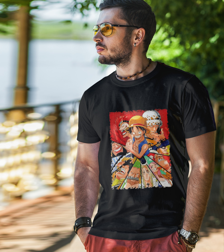 One Piece Luffy Kid Law Blackbeard Zoro Hawkins Drake Apoo Killer Bonney Ensemble T-Shirt