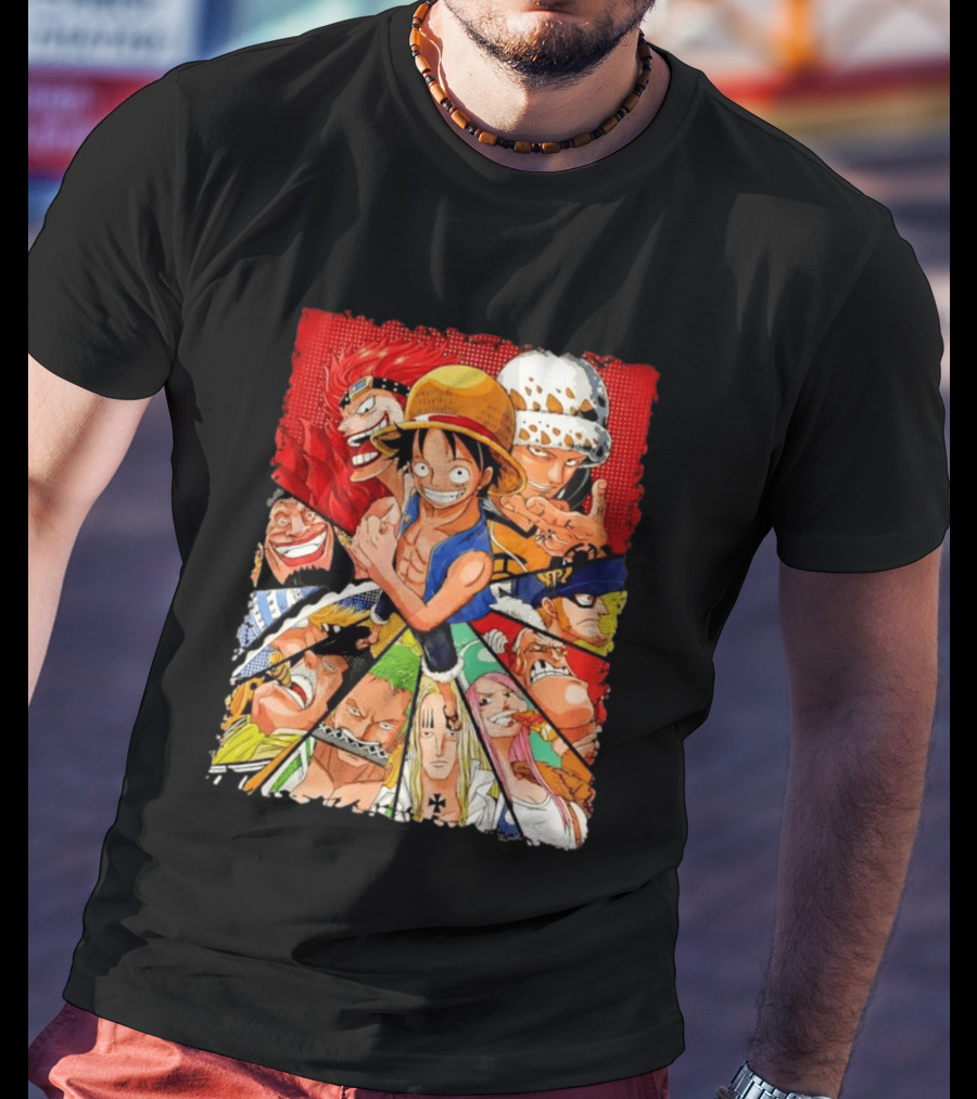 One Piece Luffy Kid Law Blackbeard Zoro Hawkins Drake Apoo Killer Bonney Ensemble T-Shirt