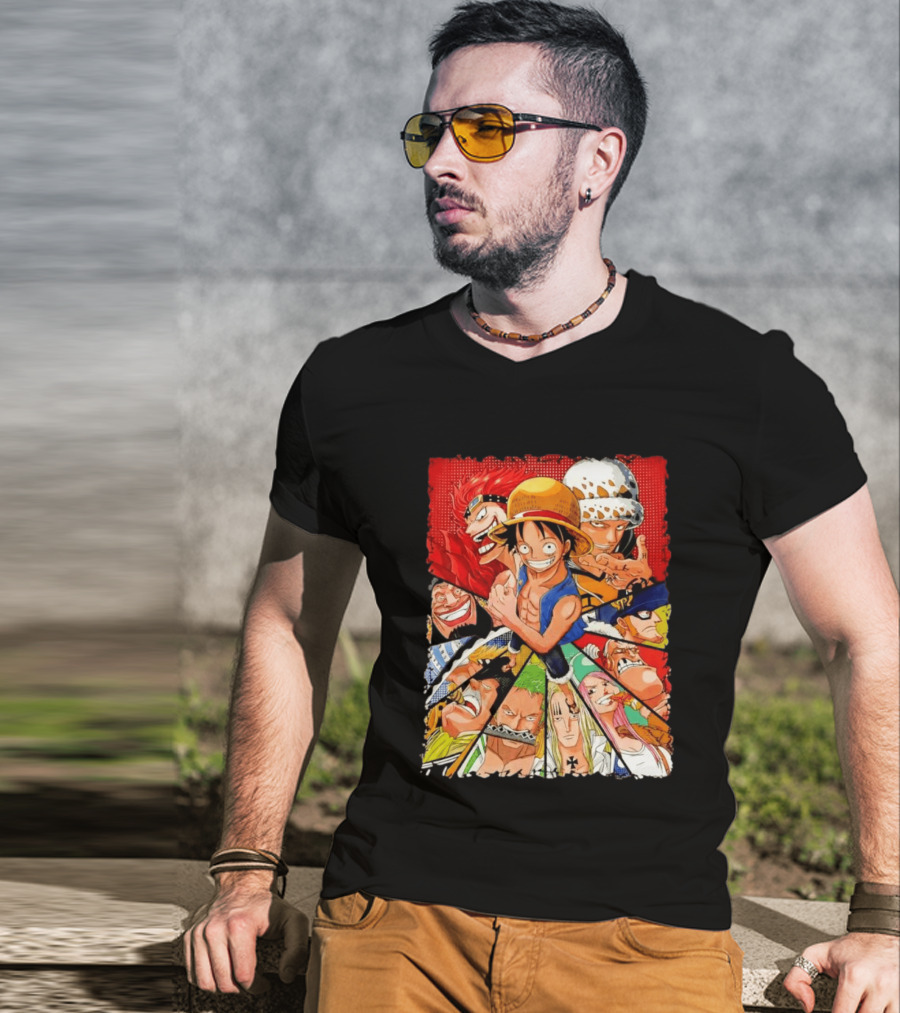 One Piece Luffy Kid Law Blackbeard Zoro Hawkins Drake Apoo Killer Bonney Ensemble T-Shirt