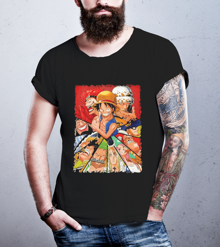 One Piece Luffy Kid Law Blackbeard Zoro Hawkins Drake Apoo Killer Bonney Ensemble T-Shirt