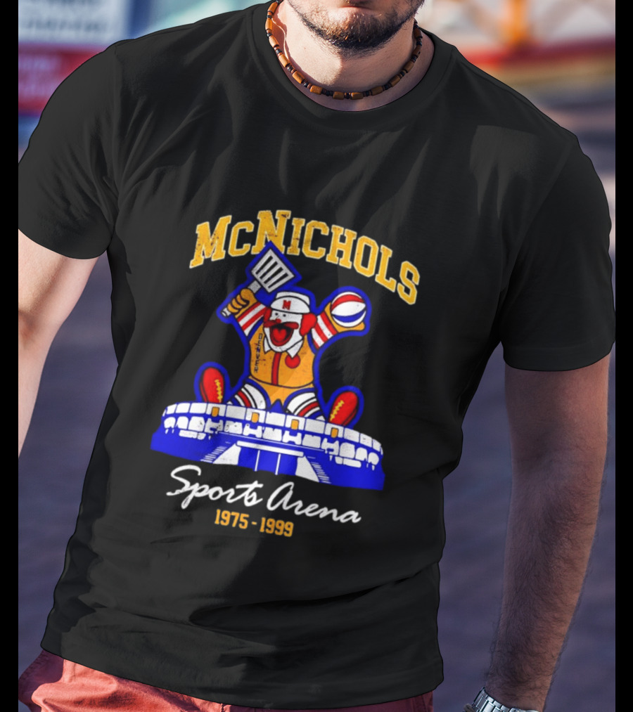 McNichols Sports Arena Denver Nuggets Clown 1975 1999 NBA Basketball T-Shirt