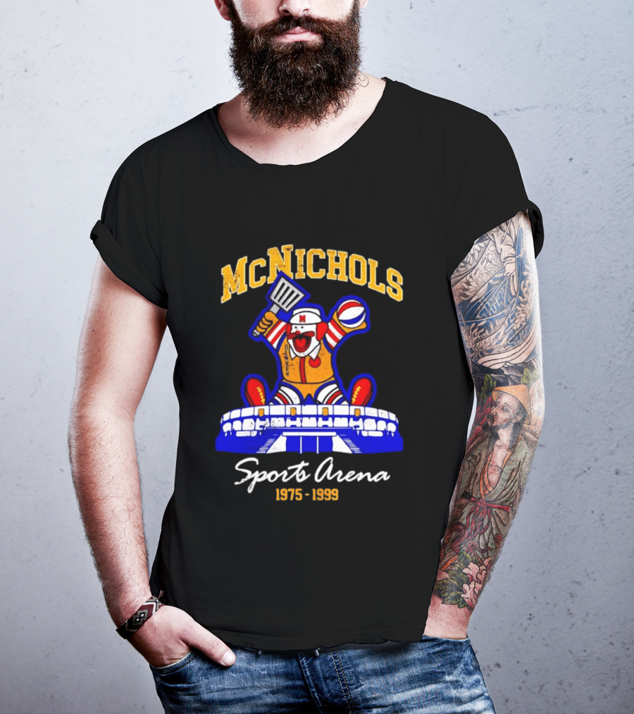 McNichols Sports Arena Denver Nuggets Clown 1975 1999 NBA Basketball T-Shirt