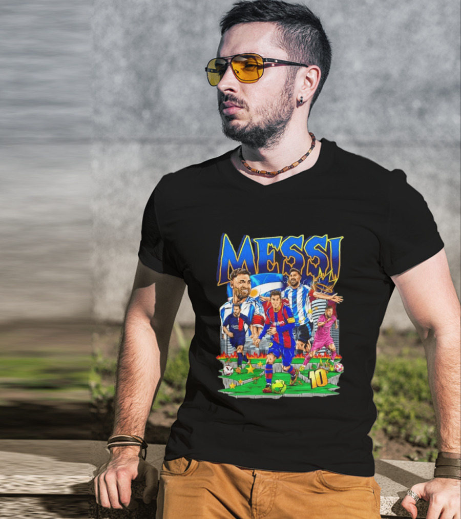 Messi Argentina FC Barcelona Inter Miami No.10 Soccer Star T-Shirt