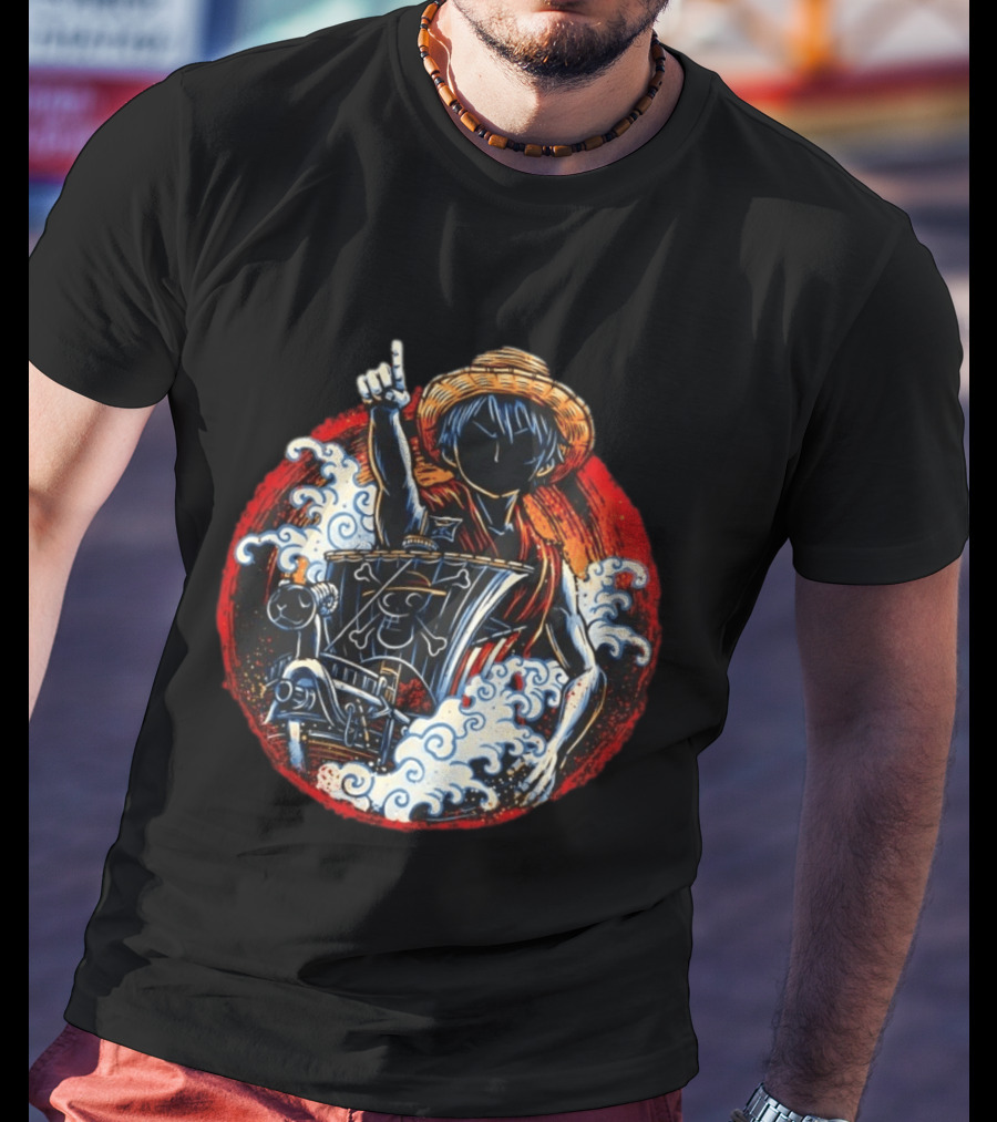 One Piece Monkey D Luffy And Going Merry Adventure Voyage T-Shirt