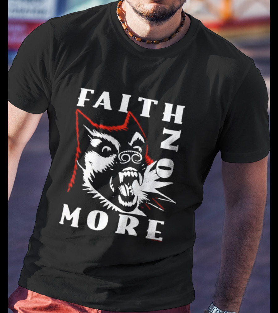 Faith No More Dog Graphic Bold Red White Band T-Shirt