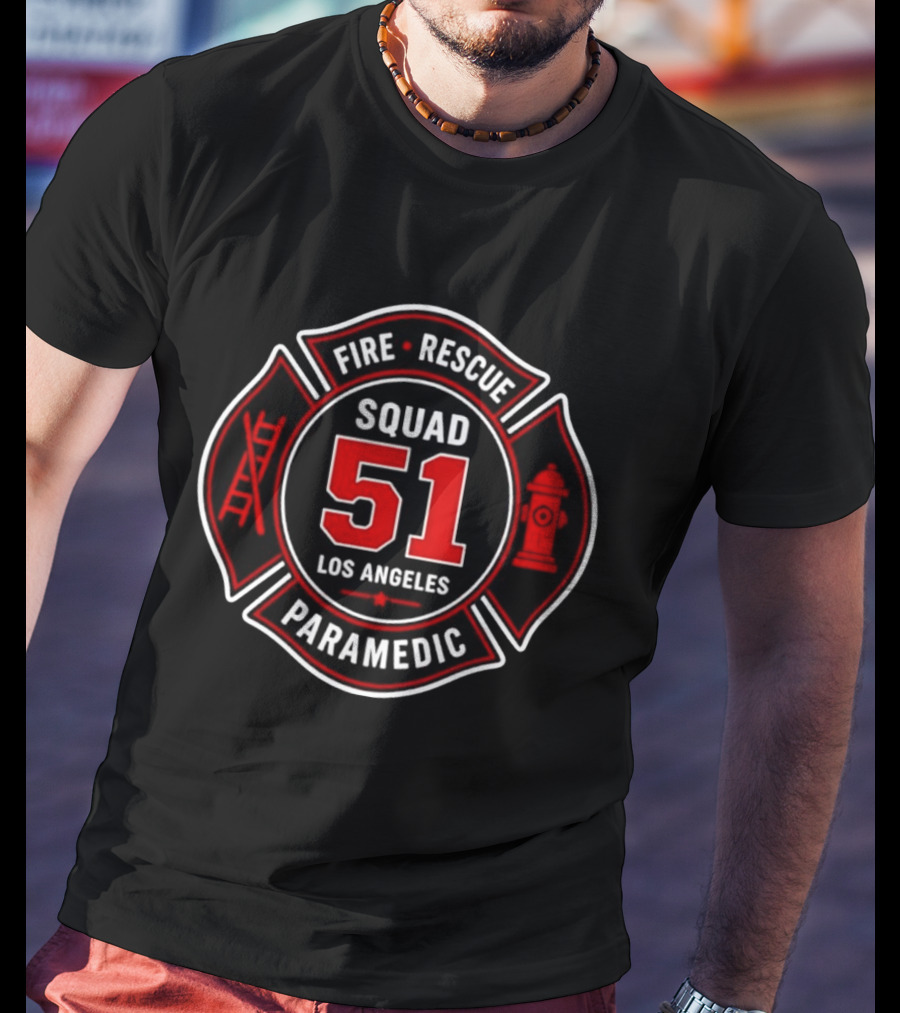 Fire Rescue Paramedic Squad 51 Los Angeles T-Shirt