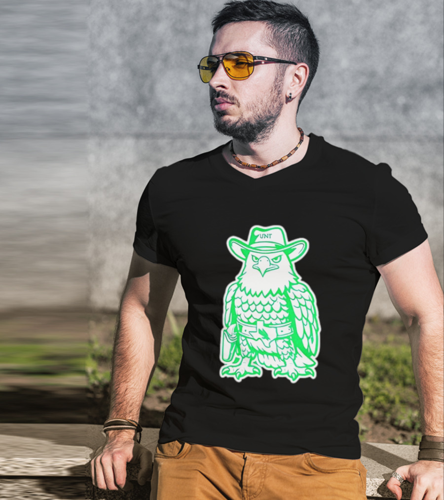 North Texas Mean Green Eagle UNT Cowboy Hat T-Shirt
