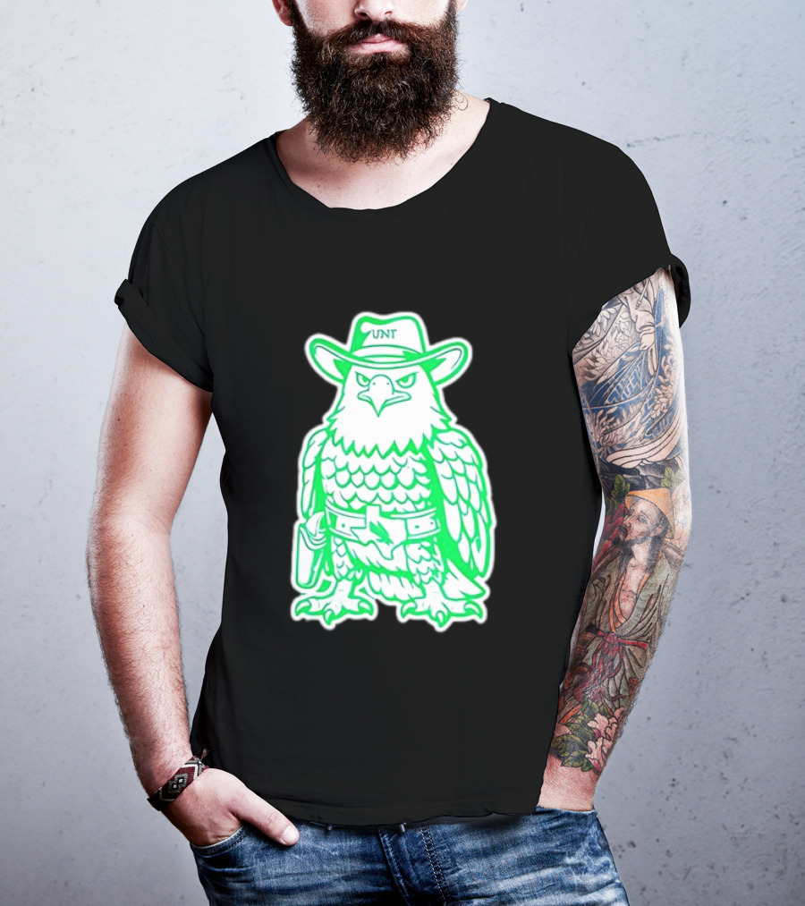 North Texas Mean Green Eagle UNT Cowboy Hat T-Shirt