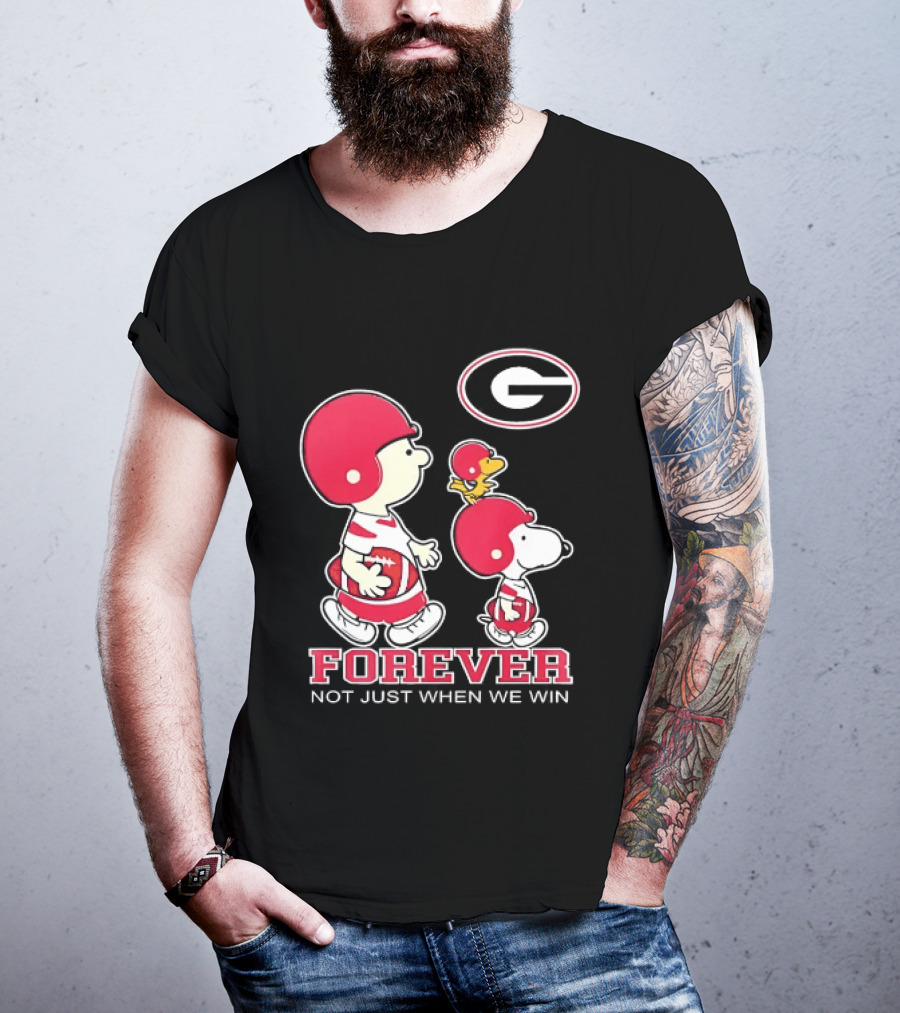 Peanuts Characters Georgia Bulldogs Forever Not Just When We Win T-Shirt