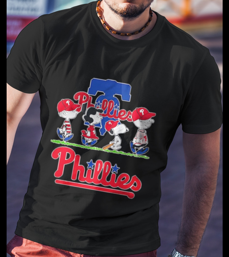 Peanuts Gang Philadelphia Phillies Walking T-Shirt