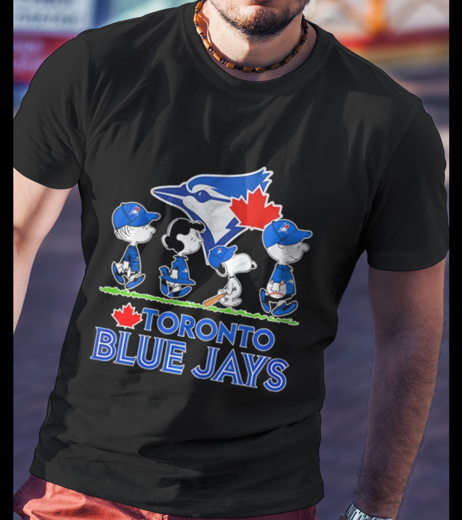 Peanuts Gang Toronto Blue Jays Baseball Collaboration T-Shirt
