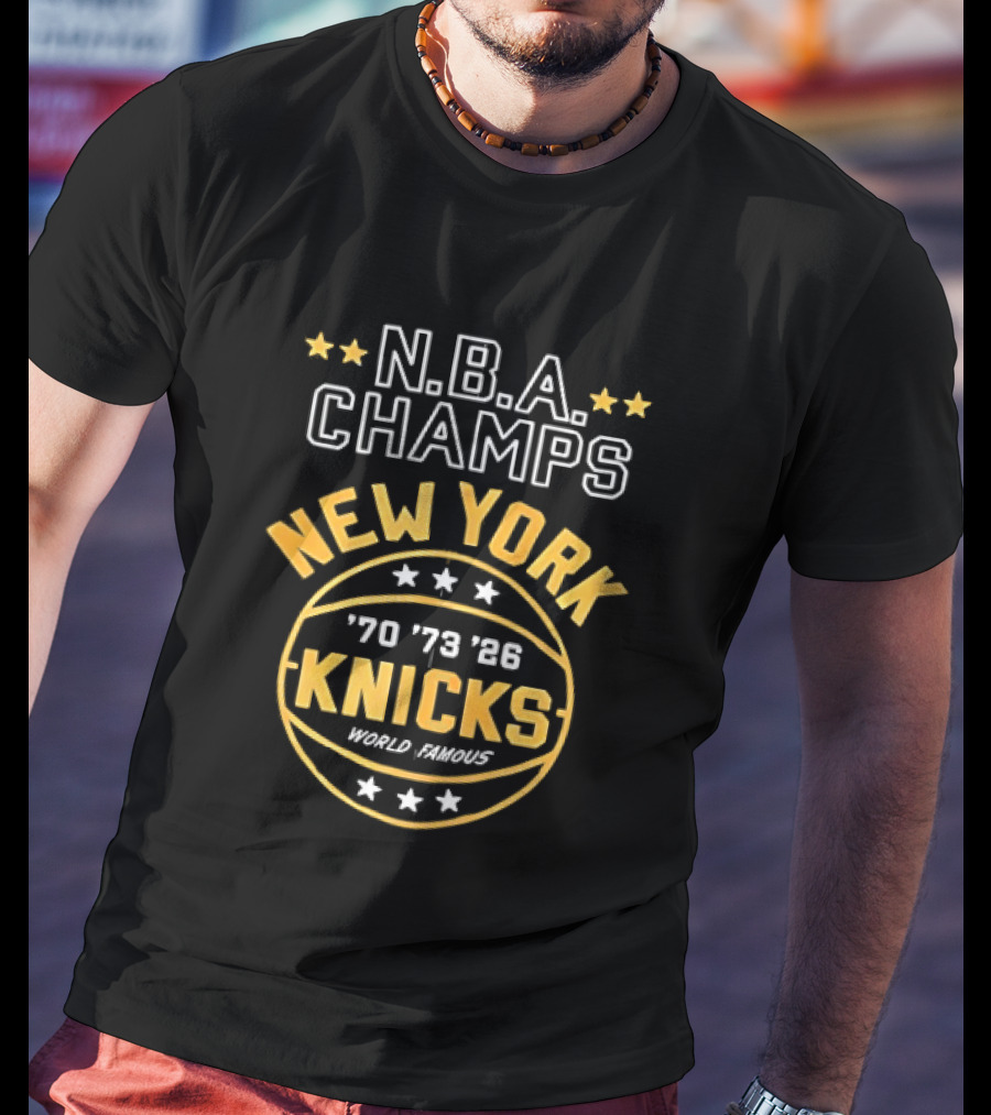 New York Knicks N.B.A. Champs 70 73 86 World Famous T-Shirt
