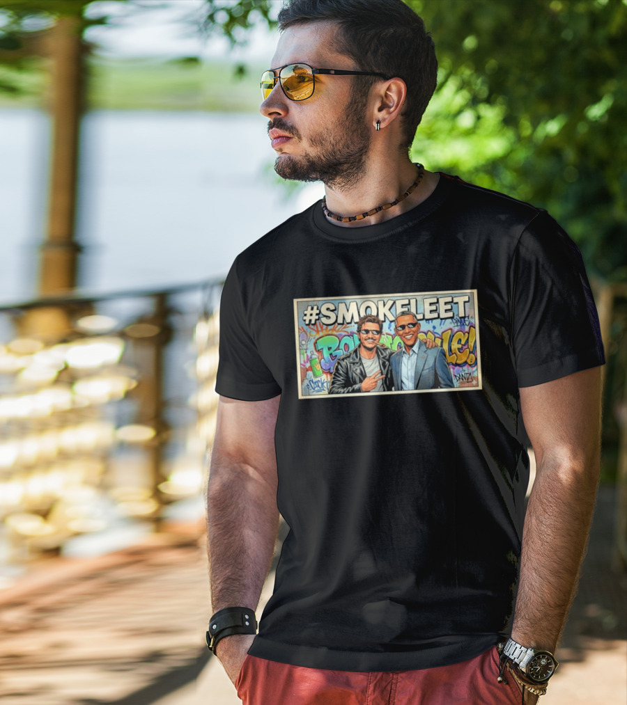 #SMOKEFLEET Pedro Pascal Barack Obama Graffiti T-Shirt
