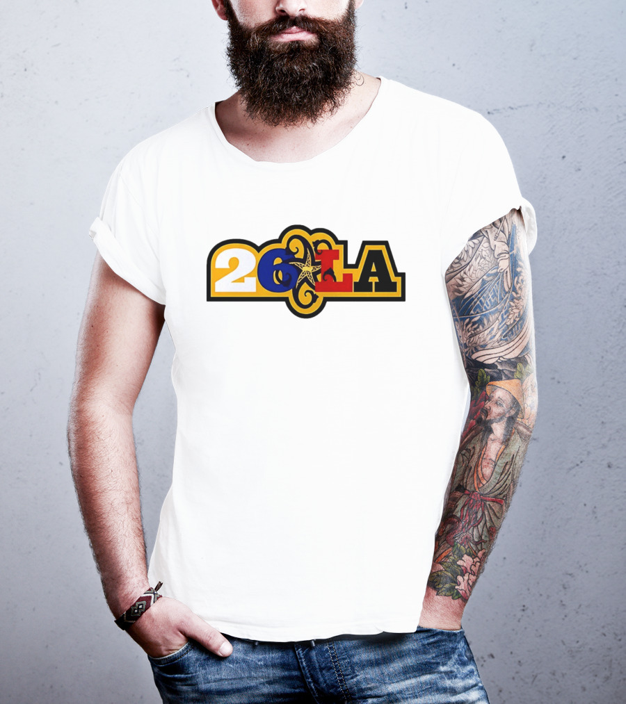 26 LA Bricks And Wood Los Angeles Lakers Stylized T-Shirt