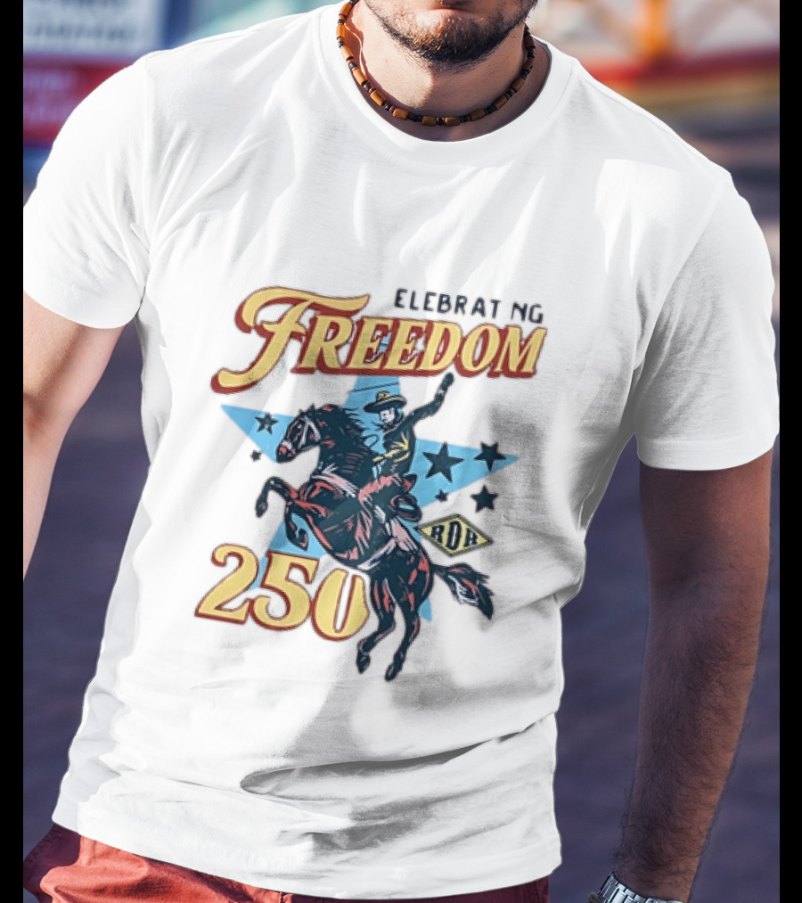 Celebrating Freedom 250 Years RDR Cowboy Rodeo Stars T-Shirt