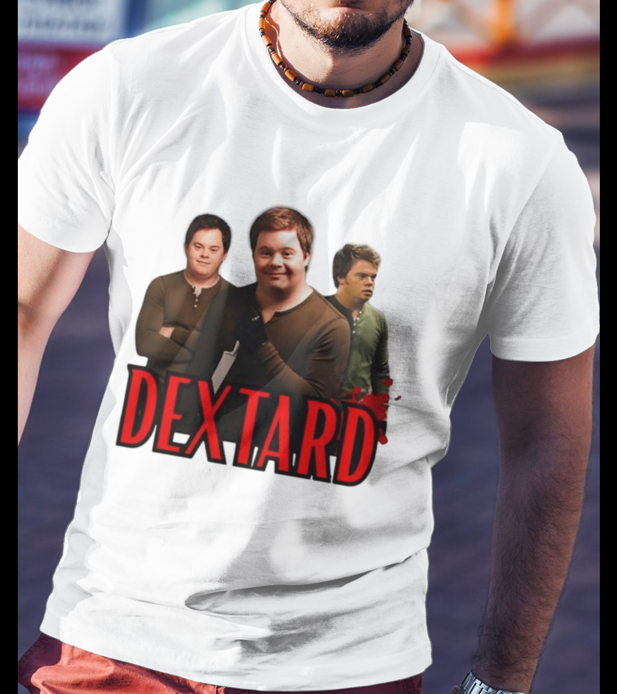 Dextard Meme Parody With Triple Character Image And Red T-Shirt