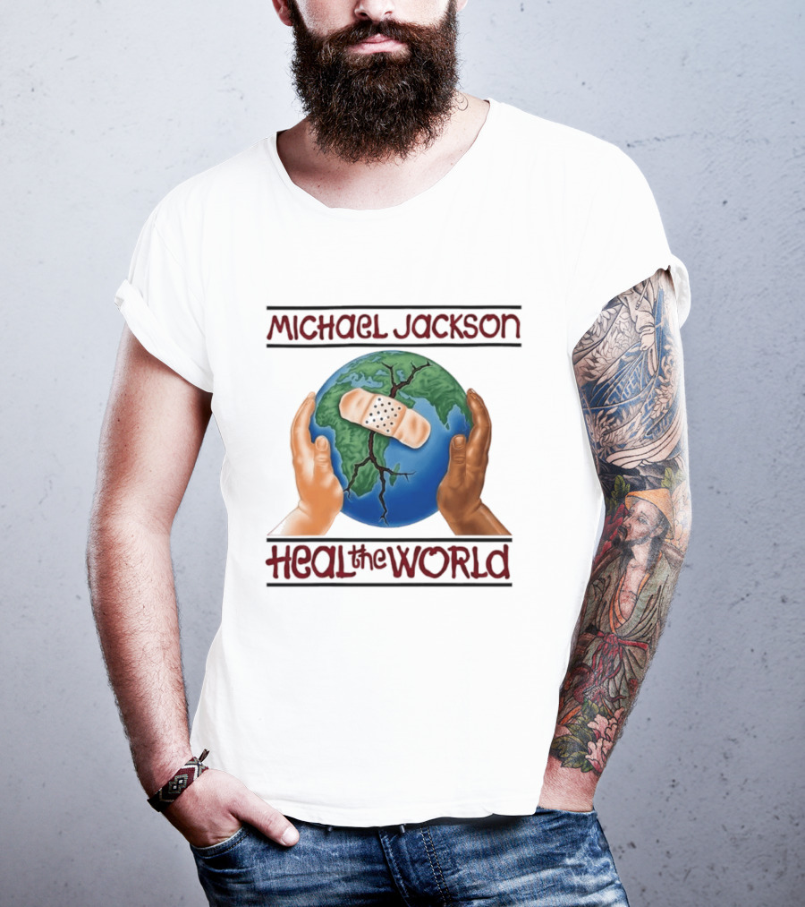 Michael Jackson Heal The World Earth Bandage Hands T-Shirt