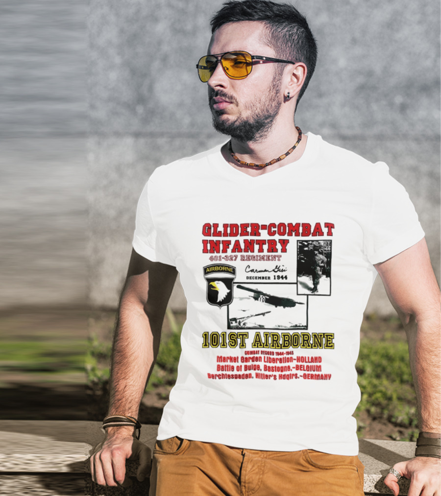 Glider Combat Infantry 401 327 Regiment 101st Airborne Market Garden Arnhem September 1944 T-Shirt