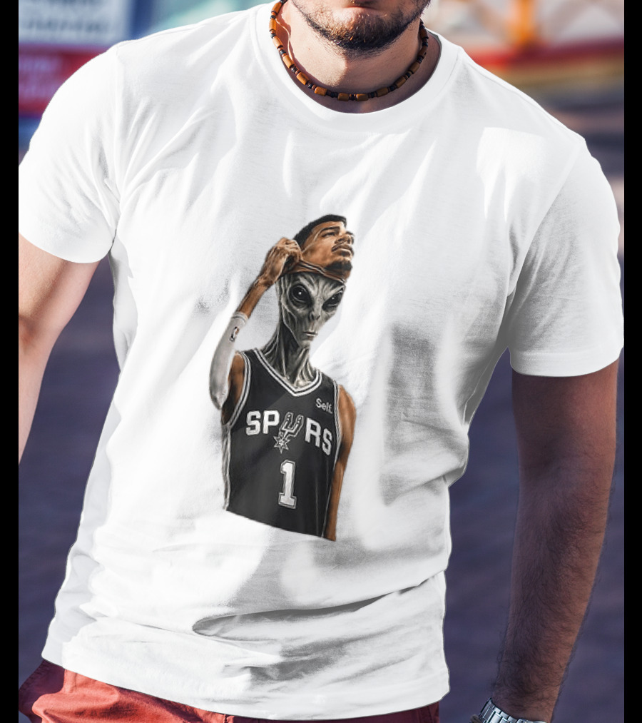 Wembanyama Spurs Alien Takeover Face Reveal Self 1 T-Shirt