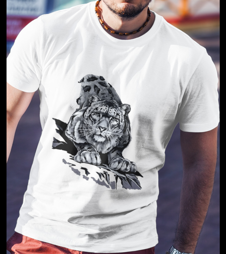 Snow Leopard Harlequin Nature Wildlife Majestic Predator T-Shirt
