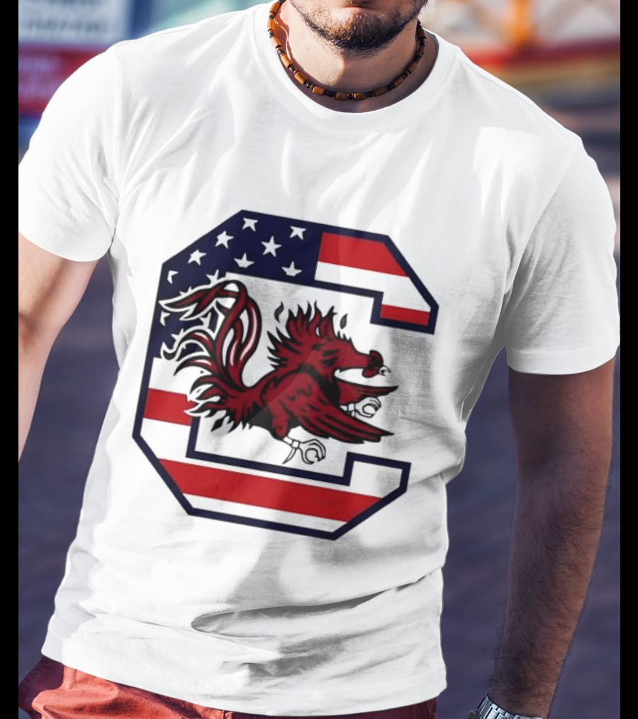 American Flag South Carolina Gamecocks C T-Shirt