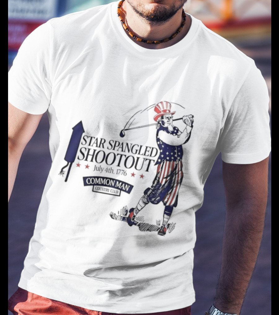 Star Spangled Shootout Common Man Country Club Patriotic Golfer T-Shirt