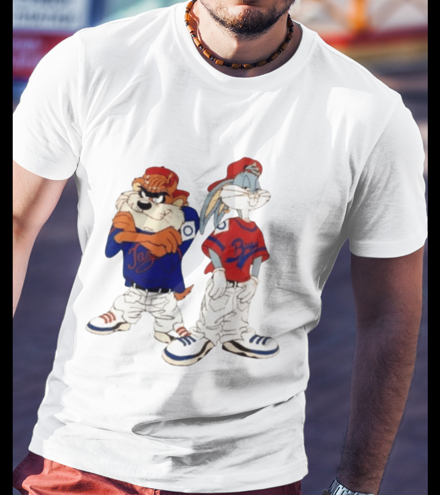 Taz Bugs Looney Tunes Baseball Style Casual Streetwear T-Shirt