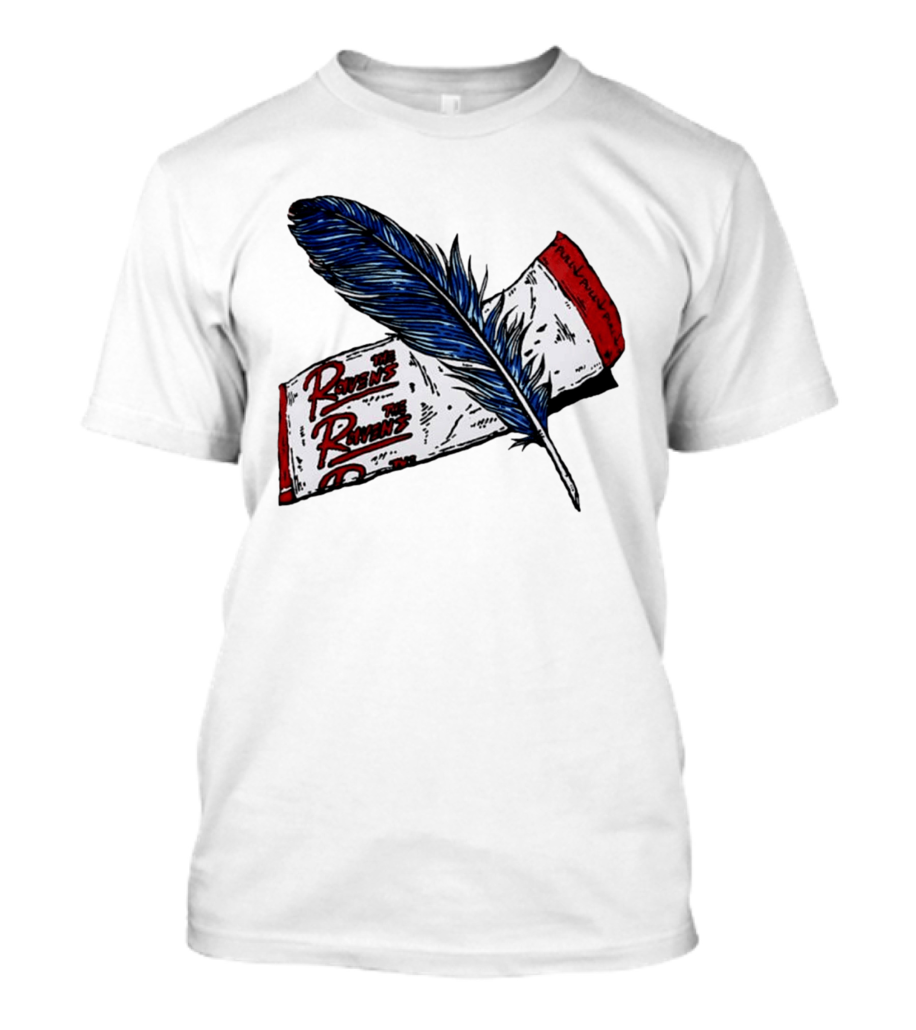 The Ravens Hirotton Blue Feather Pull Pull Pull T-Shirt