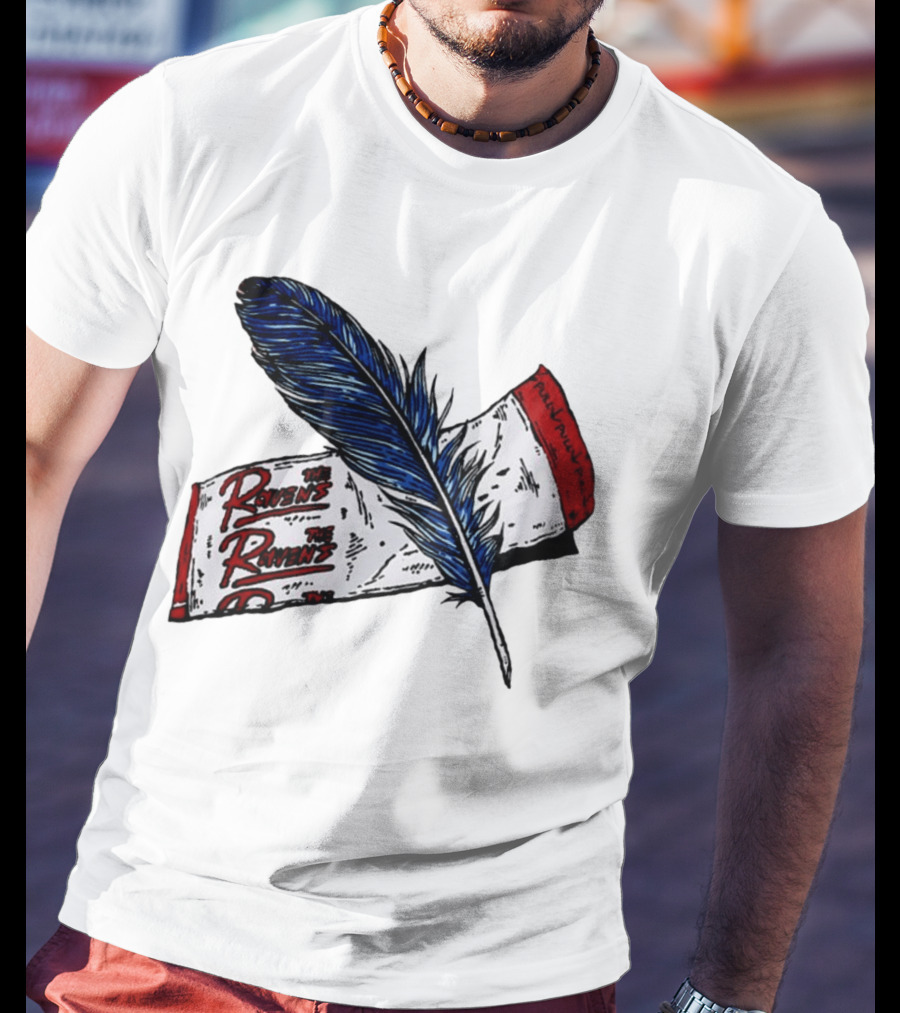 The Ravens Hirotton Blue Feather Pull Pull Pull T-Shirt