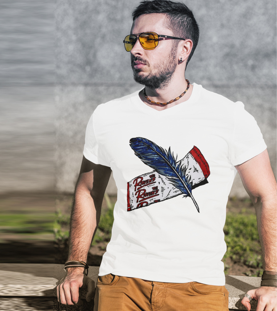 The Ravens Hirotton Blue Feather Pull Pull Pull T-Shirt
