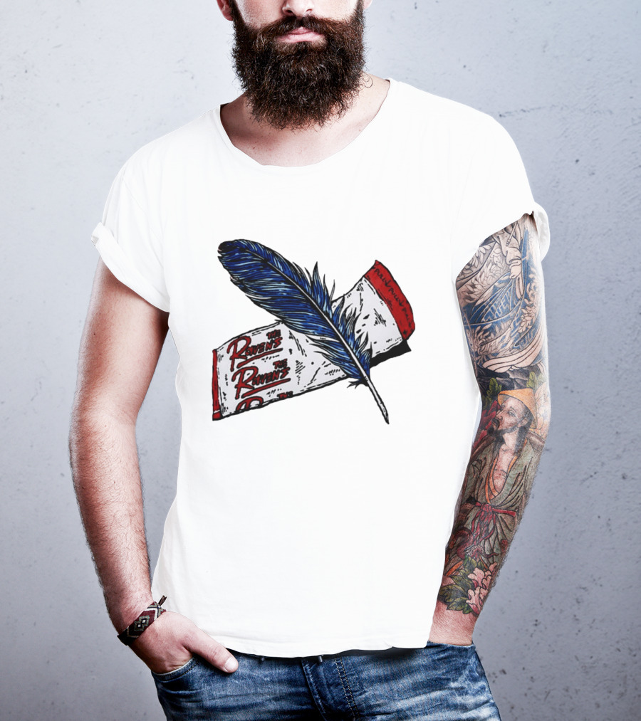 The Ravens Hirotton Blue Feather Pull Pull Pull T-Shirt
