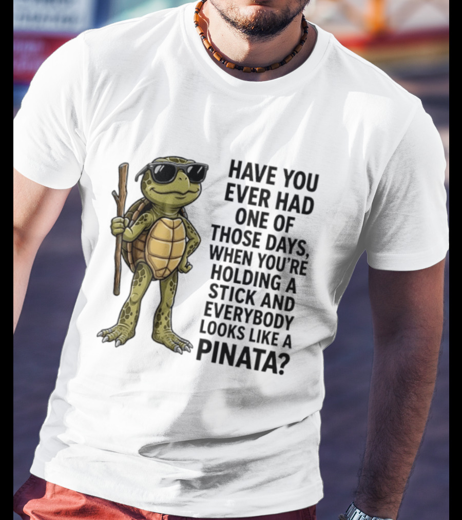 Have You Ever Had One Of Those Days Turtle Holding A Stick Looking Like A Pinata T-Shirt