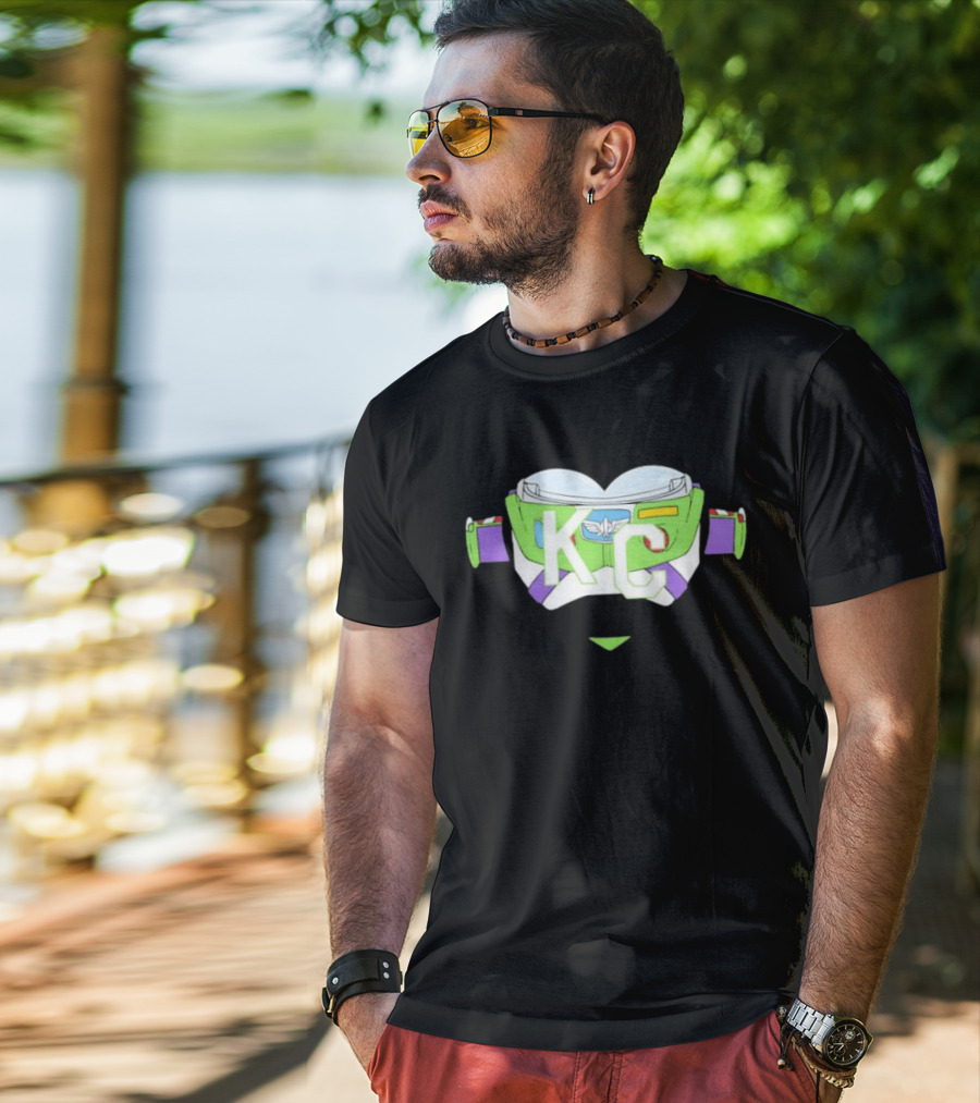 Buzz Lightyear KC Chiefs Heart Theme Fan Gear T-Shirt