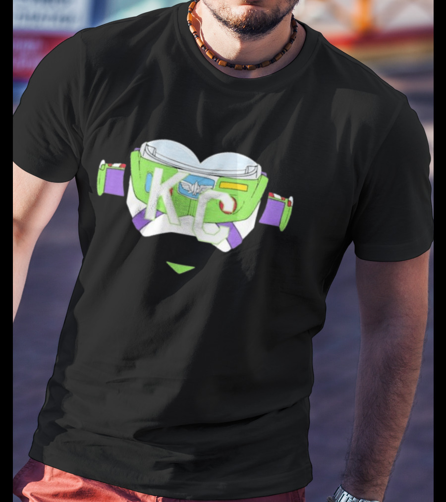 Buzz Lightyear KC Chiefs Heart Theme Fan Gear T-Shirt