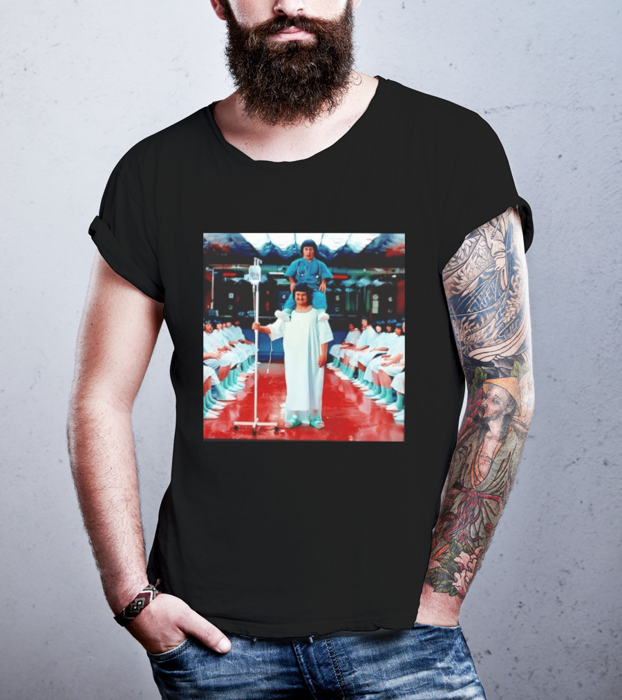 Doctor Riding On Patient Shoulders Hospital Room Surrealism T-Shirt