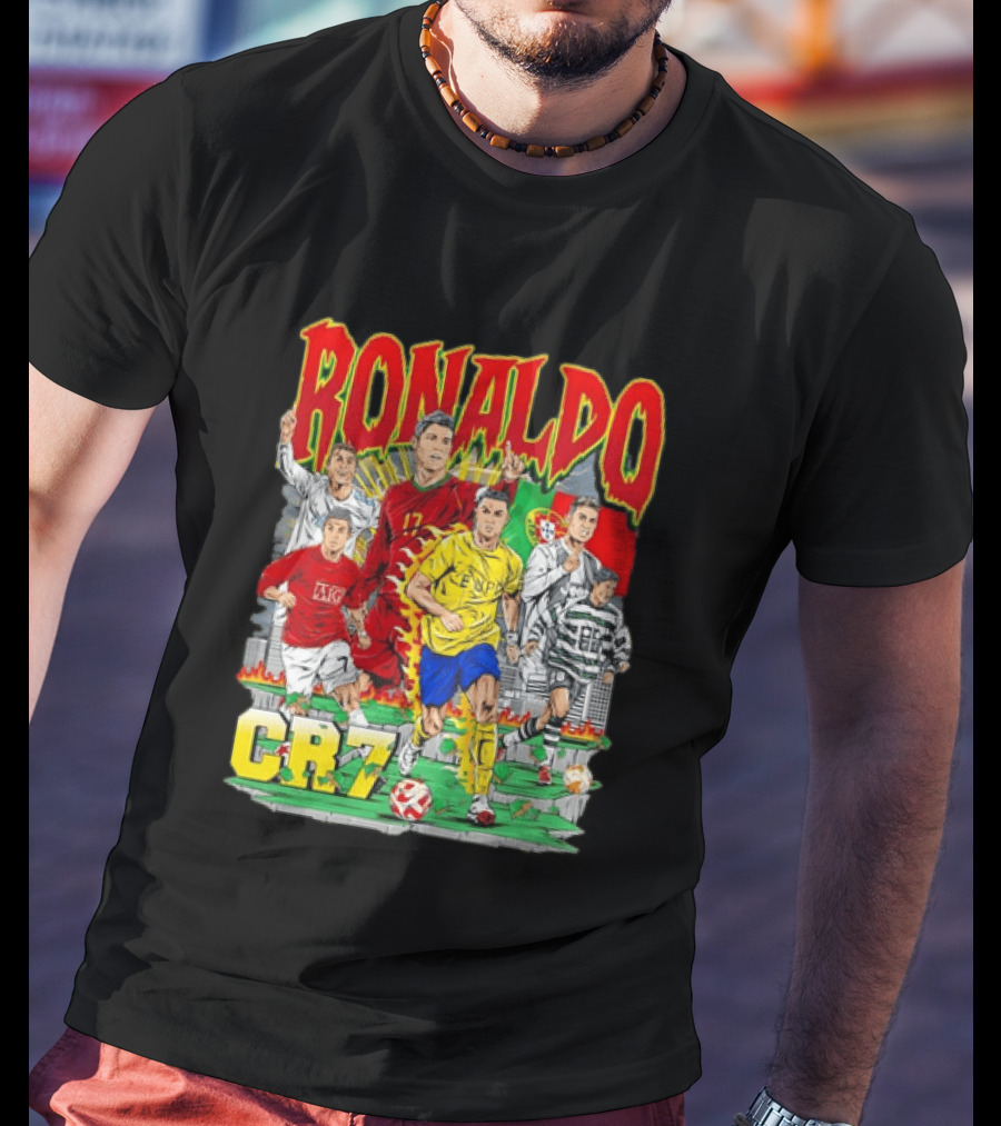 Ronaldo CR7 Football Icon In Action Sports Team Collection T-Shirt