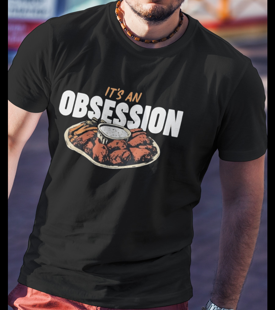 Foodie Eat Wings It's An Obsession Chicken Plate T-Shirt