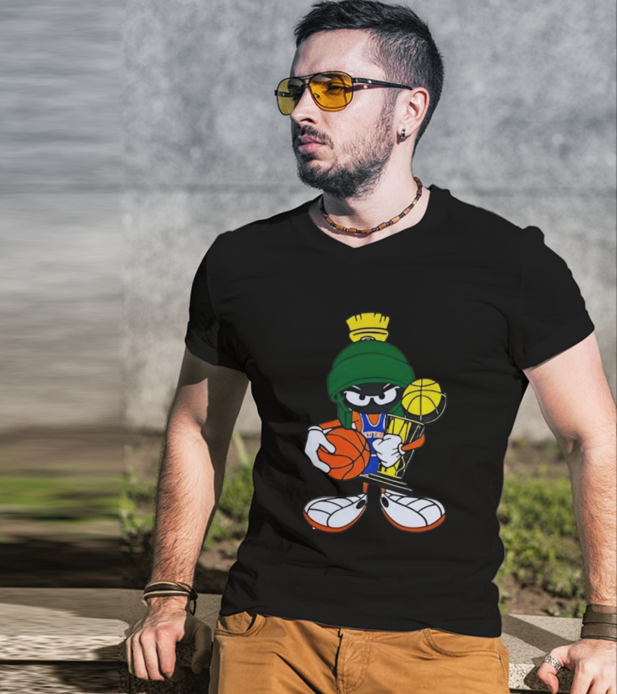 Marvin The Martian NBA Basketball Champion With Trophy T-Shirt